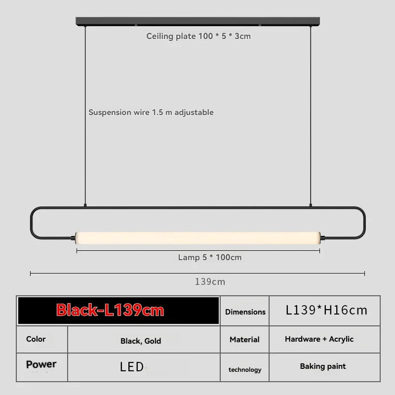 Aurélie Nordic Linear Tube Pendant Light