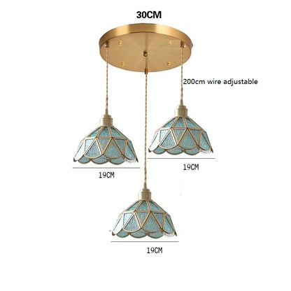 Camille Copper Glass Pendant Light Vintage Style