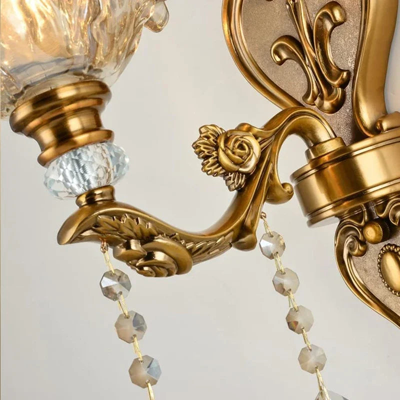 Élise Retro Crystal Glass Wall Lamp E14 European Sconce Light