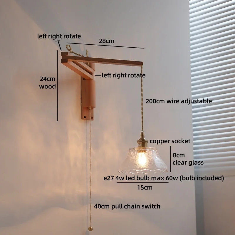 Élise Glass Flower Wall Lamp Flexible Arm Nordic