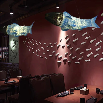 Koi Artisan Bamboo Fish Pendant Light