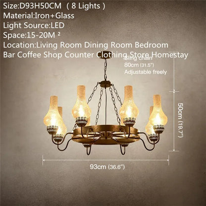 Camille Vintage Crystal Industrial Chandelier Ceiling Light