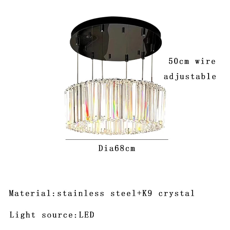 Élise Italian Luxury Round Pendant Light Crystal Ceiling Lamp