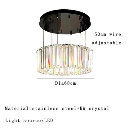 Élise Italian Luxury Round Pendant Light Crystal Ceiling Lamp
