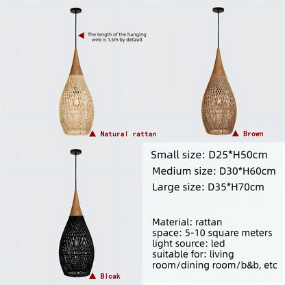 Sophie Wabi Sabi Rattan Pendant Lamp E27 Boho Dining Light