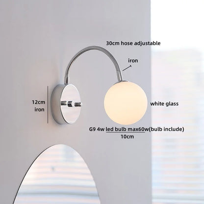 Sophie Silver Glass Ball Wall Light