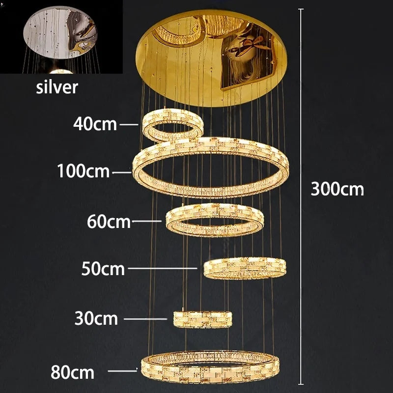 Modern Crystal Pendant Light for Living Room and Dining Room