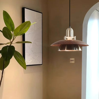 Amélie Aero Linear Wood and Metal Pendant
