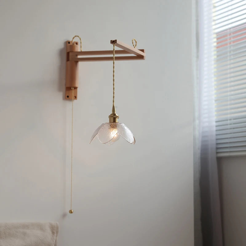 Élise Glass Flower Wall Lamp Flexible Arm Nordic