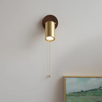 Camille Gold Copper Walnut LED Wall Lamp Japan Style
