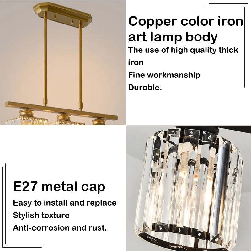 Colette Nordic Crystal Three-Head Chandelier