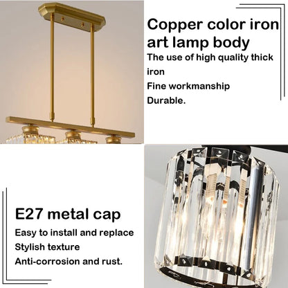 Colette Nordic Crystal Three-Head Chandelier