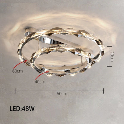 Élodie 2025 Modern Ring Crystal LED Dimmable Ceiling Chandelier Silver Decor Light