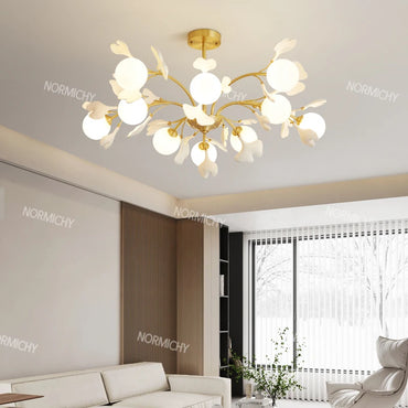 Sofia Copper Frosted Glass Pendant Chandelier Fixture