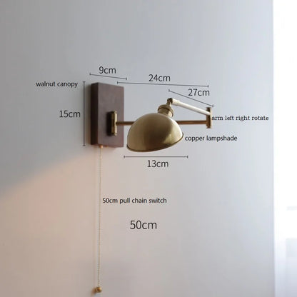 Lucienne Rotating Arm Wall Lamp Pull Chain