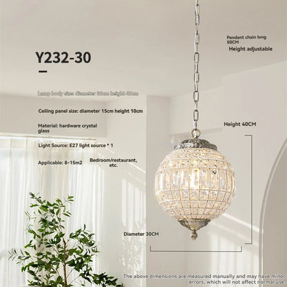 Aurélie Vintage Crystal Pendant Chandelier 6-Light Luxury