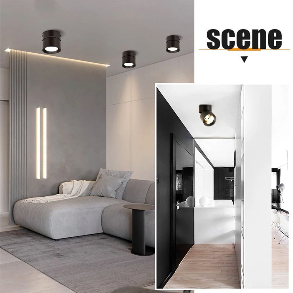 Camille Foldable LED Rotatable Ceiling Spotlight 3-Color Modern