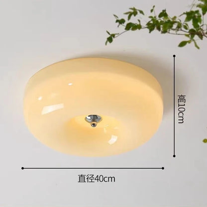 Camille French Beige Glass Downlight Ceiling Lamp Aisle Bedroom