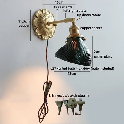 Isabelle Glass Flower Brass Wall Light