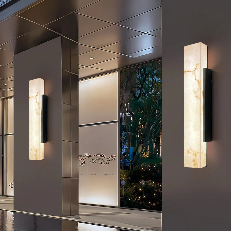Amélie Modern IP65 Outdoor Marble LED Wall Light Stainless Porch Lamp