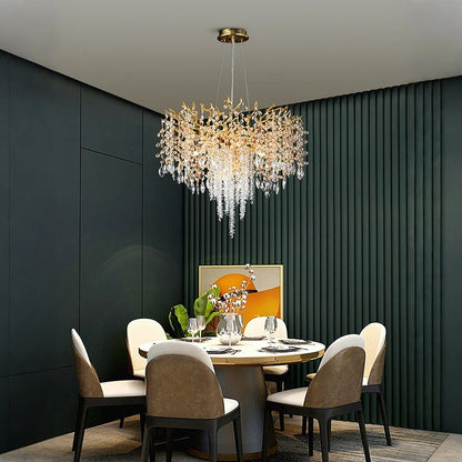 Isabelle K9 Crystal Tree Branch Chandelier Luxury Gold Ceiling Light