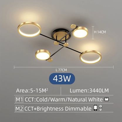 Auriane Nordic Gold Black LED Ceiling Pendant Light
