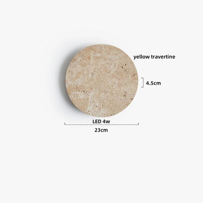 Lucie Travertine Stone Wall Lamp with Wooden Base