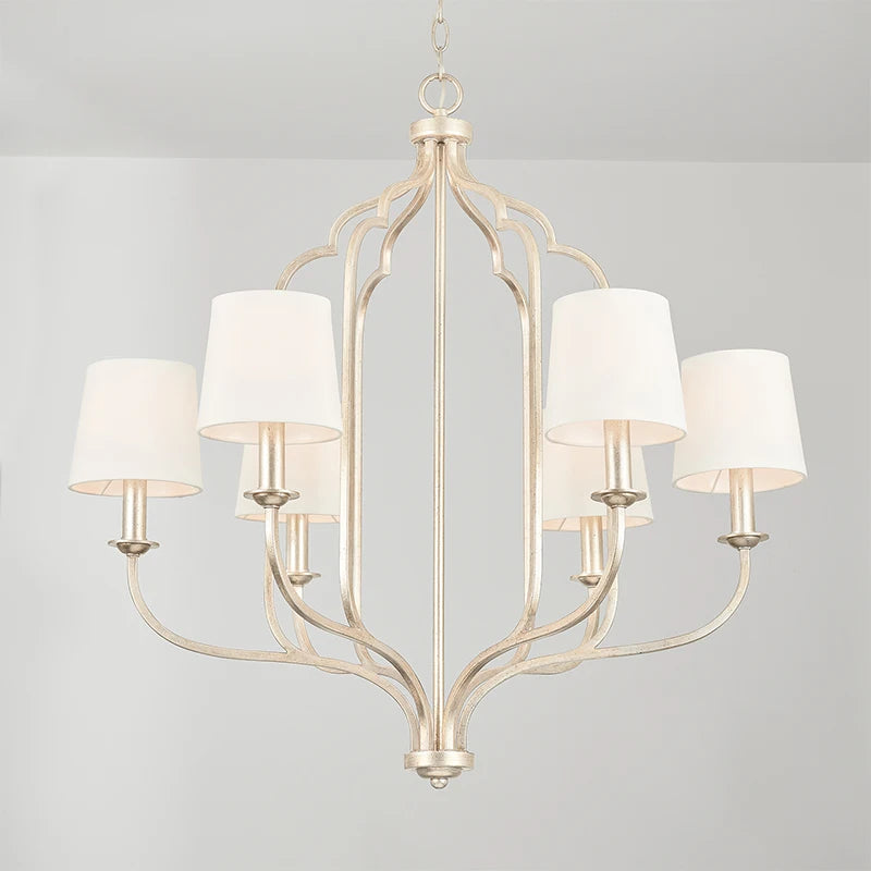 Éloise Retro Iron Fabric Shade Chandelier Ceiling Light