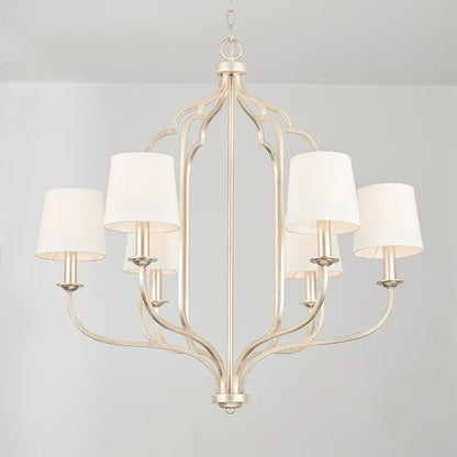 Éloise Retro Iron Fabric Shade Chandelier Ceiling Light