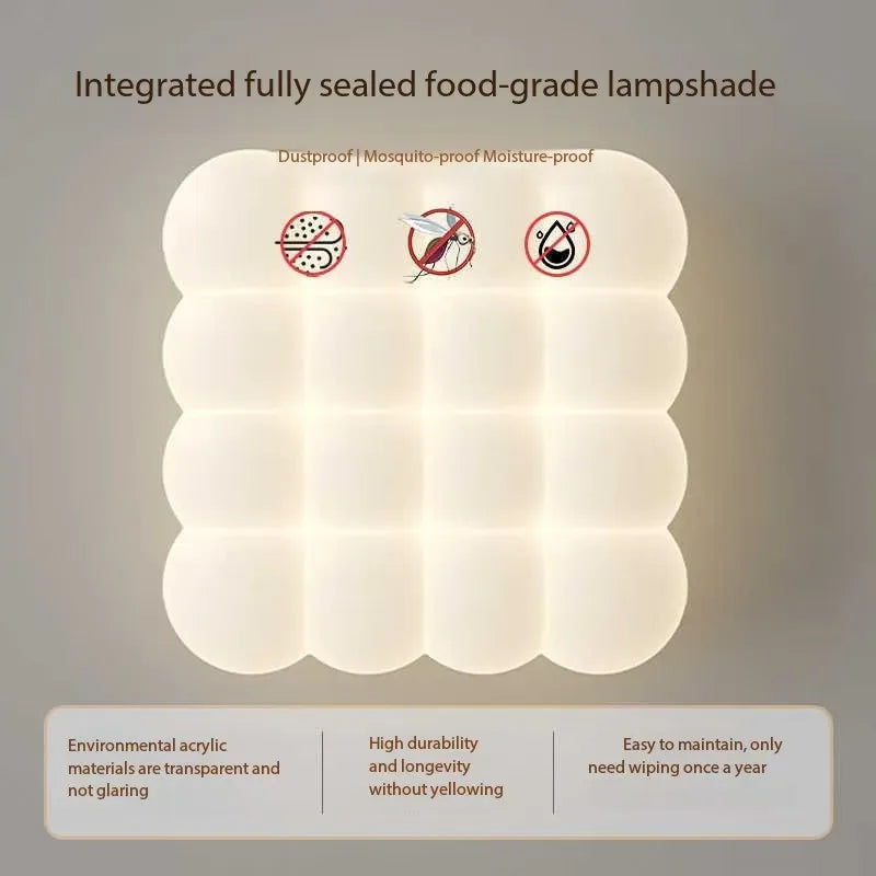 Amélie Bubble Cream LED Ceiling Light Full Spectrum Eye Care
