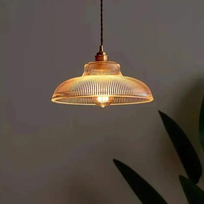 Seraphina Linden Glow Ribbed Pendant Light