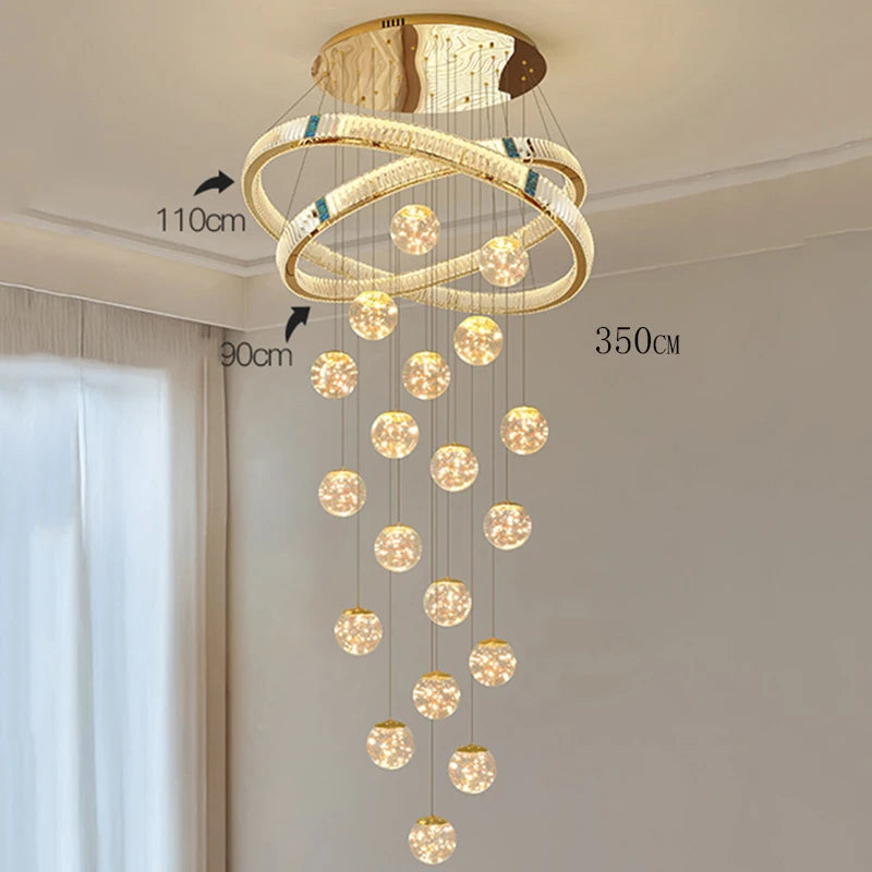Élodie Crystal Staircase LED Chandelier Pendant Light