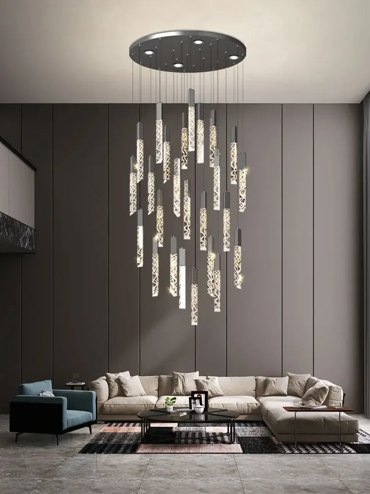 Sophie Spiral Crystal LED Staircase Chandelier