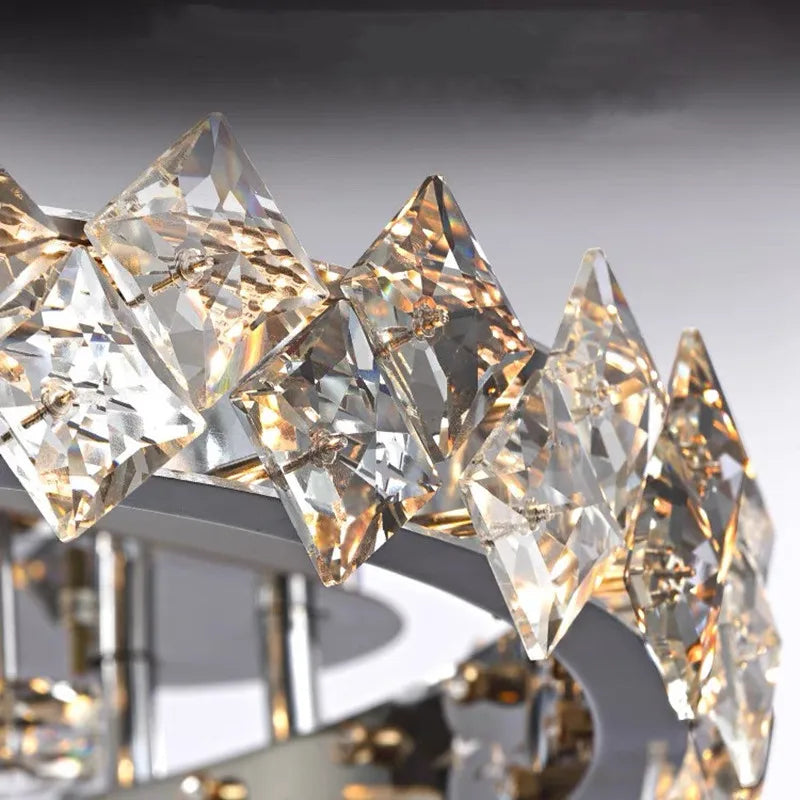 Sophie Modern Chrome Crystal Ring LED Ceiling Lamp Foyer Light