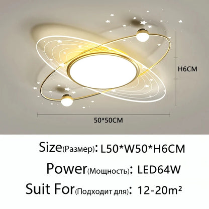 Sophie Modern Gold LED Ceiling Lamp Remote Dimmable Living Bedroom Light