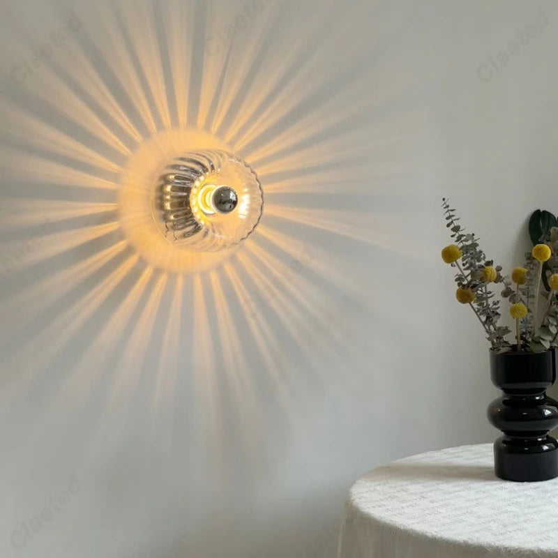 Lucie Retro Glass Wall Light