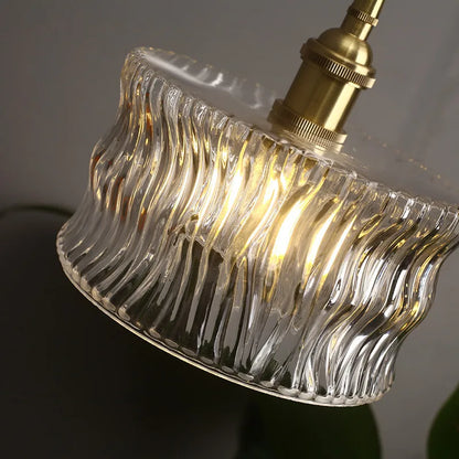 Camille Luxury Glass Black & Gold Pendant Light