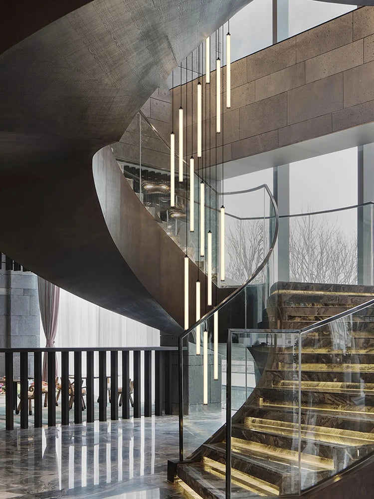 Colette Minimalist Nordic LED Staircase Chandelier
