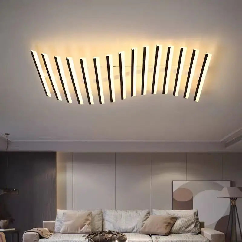 Élodie Minimalist Black Line LED Ceiling Chandelier Adjustable