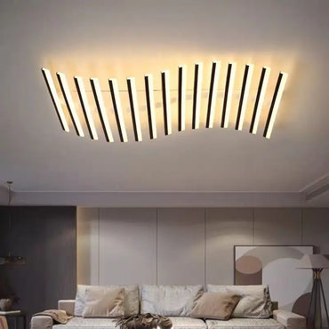 Élodie Minimalist Black Line LED Ceiling Chandelier Adjustable