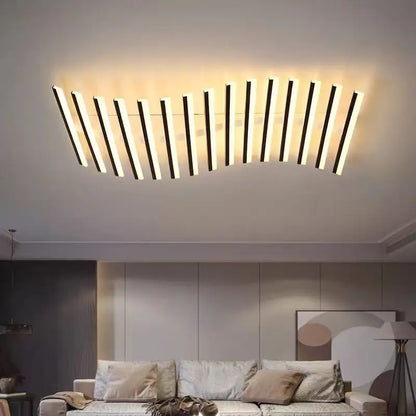 Élodie Minimalist Black Line LED Ceiling Chandelier Adjustable