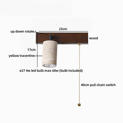 Élodie Travertine Glass Wall Sconce Lamp