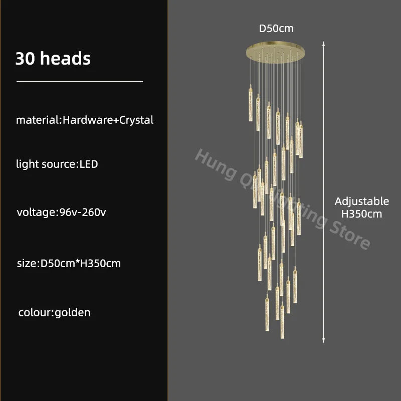 Élodie Crystal Staircase Pendant Chandelier