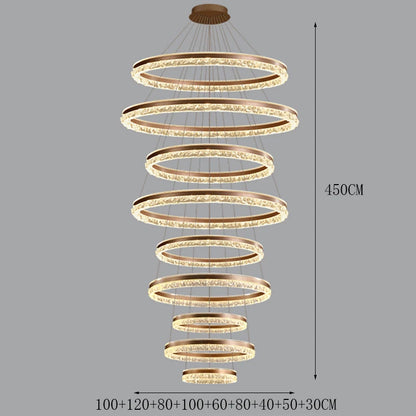Modern Crystal Stair Pendant Light for Living Room and Hall