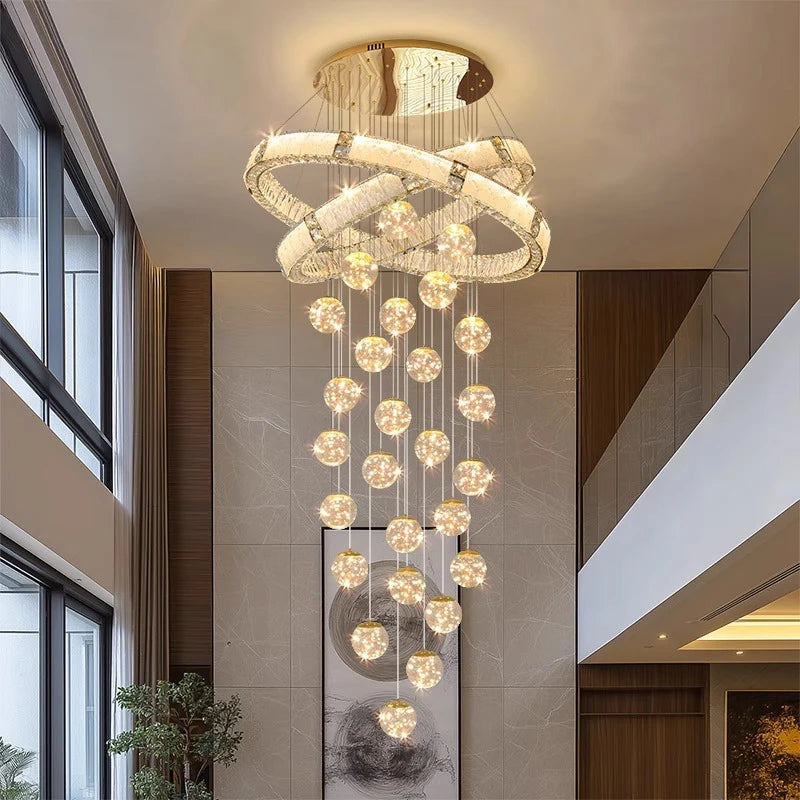 Élodie Crystal Staircase LED Chandelier Pendant Light