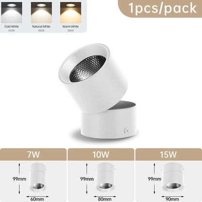 Camille Foldable LED Rotatable Ceiling Spotlight 3-Color Modern