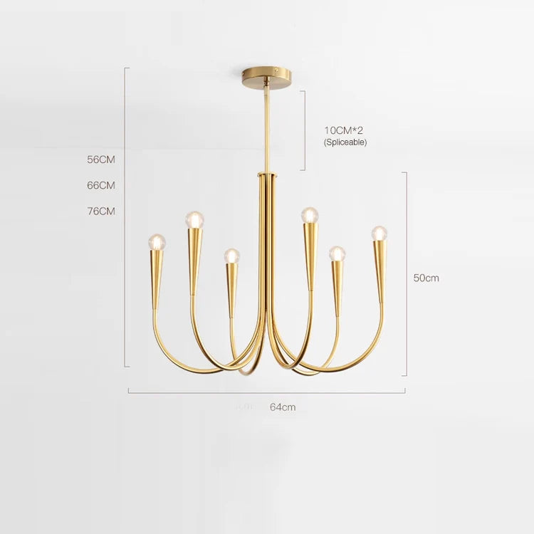 American Retro Iron Chandelier for Living Room and Restaurant