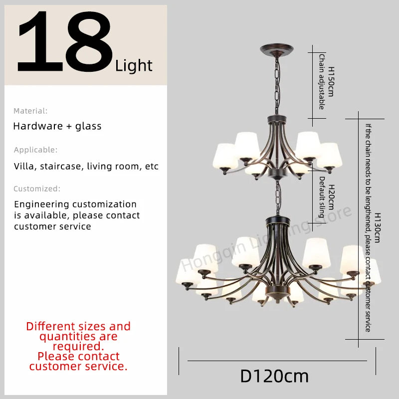 Isabelle Nordic Glass Stair Pendant Chandelier