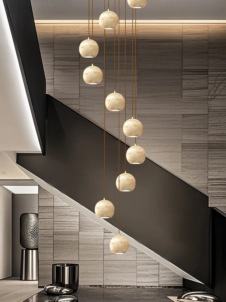 Élise Luxury Stone Staircase Pendant Chandelier