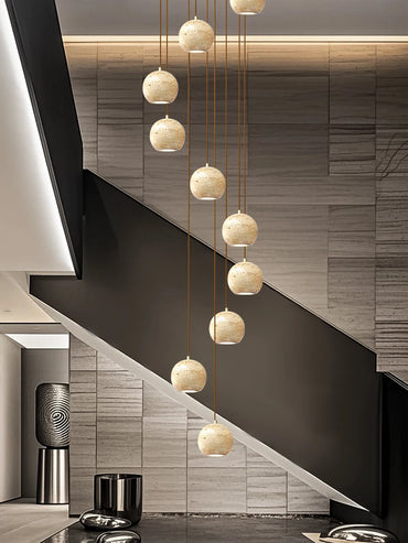 Élise Luxury Stone Staircase Pendant Chandelier